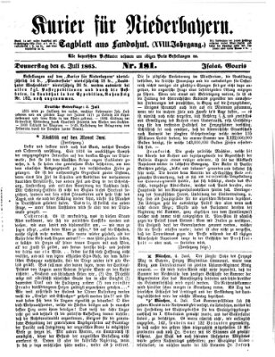 Kurier für Niederbayern Donnerstag 6. Juli 1865