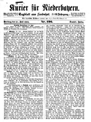 Kurier für Niederbayern Freitag 21. Juli 1865