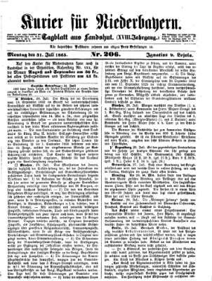 Kurier für Niederbayern Montag 31. Juli 1865