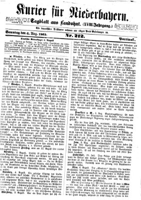 Kurier für Niederbayern Sonntag 6. August 1865