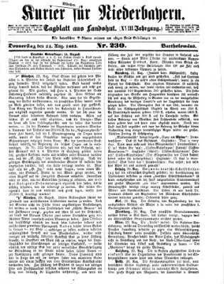 Kurier für Niederbayern Donnerstag 24. August 1865