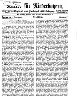 Kurier für Niederbayern Freitag 1. September 1865