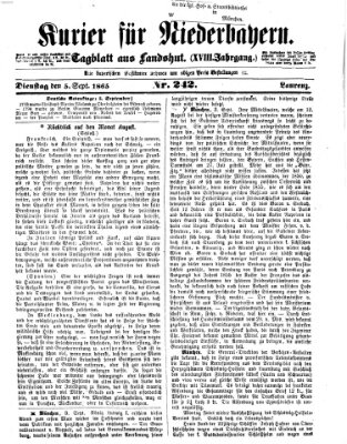 Kurier für Niederbayern Dienstag 5. September 1865