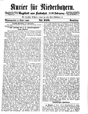 Kurier für Niederbayern Montag 11. September 1865