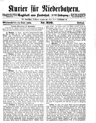 Kurier für Niederbayern Mittwoch 13. September 1865