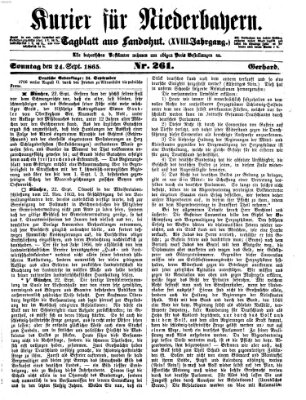 Kurier für Niederbayern Sonntag 24. September 1865