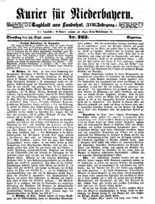 Kurier für Niederbayern Dienstag 26. September 1865