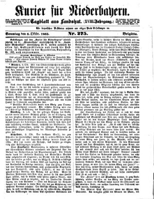 Kurier für Niederbayern Sonntag 8. Oktober 1865