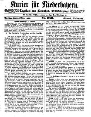 Kurier für Niederbayern Freitag 13. Oktober 1865