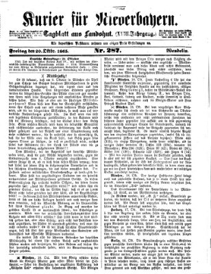 Kurier für Niederbayern Freitag 20. Oktober 1865