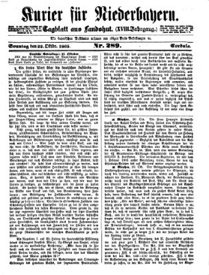 Kurier für Niederbayern Sonntag 22. Oktober 1865