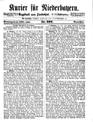 Kurier für Niederbayern Sonntag 29. Oktober 1865