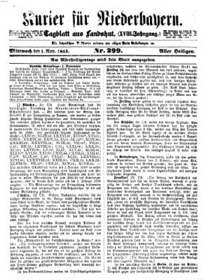 Kurier für Niederbayern Mittwoch 1. November 1865