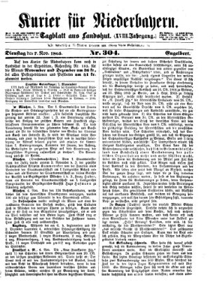 Kurier für Niederbayern Dienstag 7. November 1865