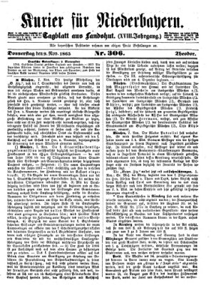 Kurier für Niederbayern Donnerstag 9. November 1865