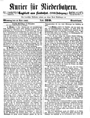 Kurier für Niederbayern Montag 13. November 1865