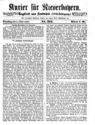 Kurier für Niederbayern Dienstag 14. November 1865