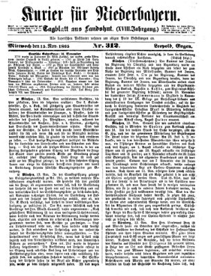 Kurier für Niederbayern Mittwoch 15. November 1865