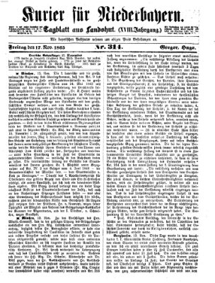 Kurier für Niederbayern Freitag 17. November 1865