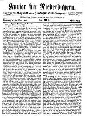 Kurier für Niederbayern Sonntag 19. November 1865