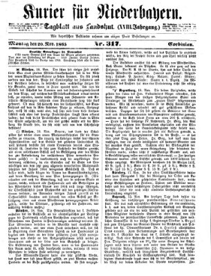 Kurier für Niederbayern Montag 20. November 1865