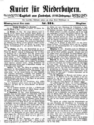 Kurier für Niederbayern Montag 27. November 1865