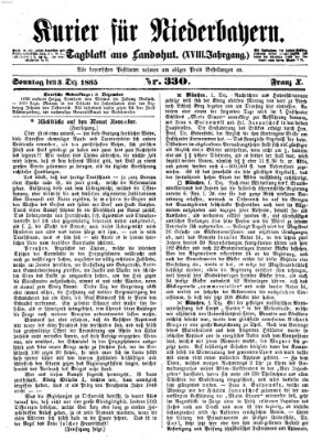 Kurier für Niederbayern Sonntag 3. Dezember 1865