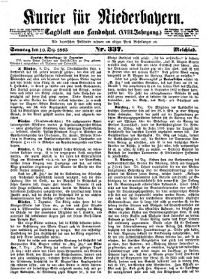 Kurier für Niederbayern Sonntag 10. Dezember 1865