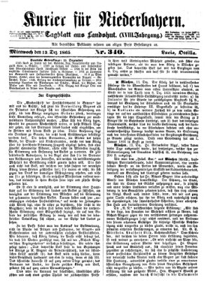 Kurier für Niederbayern Mittwoch 13. Dezember 1865