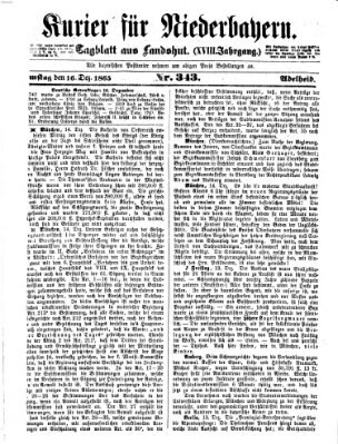 Kurier für Niederbayern Samstag 16. Dezember 1865