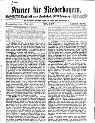 Kurier für Niederbayern Donnerstag 21. Dezember 1865