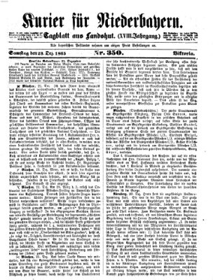 Kurier für Niederbayern Samstag 23. Dezember 1865