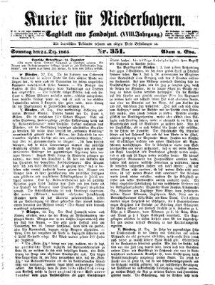 Kurier für Niederbayern Sonntag 24. Dezember 1865