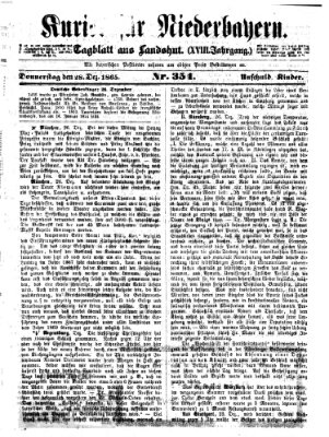 Kurier für Niederbayern Donnerstag 28. Dezember 1865