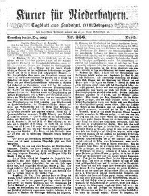 Kurier für Niederbayern Samstag 30. Dezember 1865