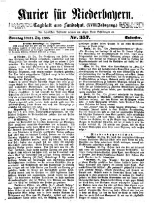 Kurier für Niederbayern Sonntag 31. Dezember 1865