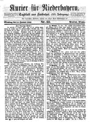 Kurier für Niederbayern Montag 15. Januar 1866