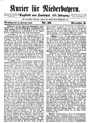 Kurier für Niederbayern Dienstag 16. Januar 1866