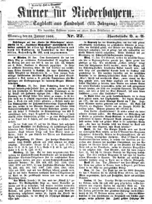 Kurier für Niederbayern Montag 22. Januar 1866