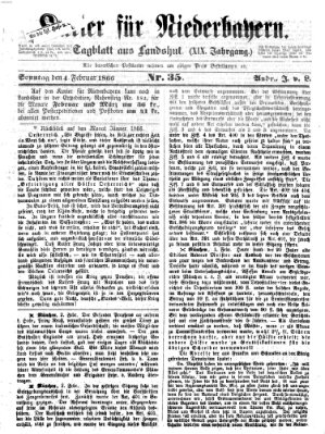 Kurier für Niederbayern Sonntag 4. Februar 1866