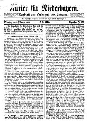 Kurier für Niederbayern Montag 5. Februar 1866