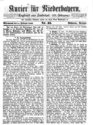 Kurier für Niederbayern Mittwoch 14. Februar 1866