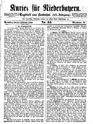 Kurier für Niederbayern Samstag 24. Februar 1866