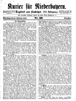 Kurier für Niederbayern Dienstag 27. Februar 1866