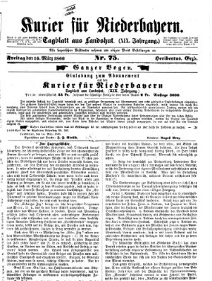 Kurier für Niederbayern Freitag 16. März 1866