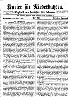 Kurier für Niederbayern Samstag 24. März 1866