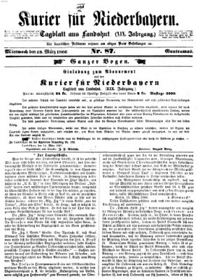 Kurier für Niederbayern Mittwoch 28. März 1866