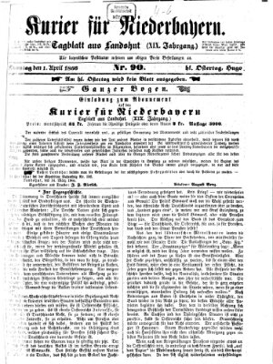 Kurier für Niederbayern Sonntag 1. April 1866