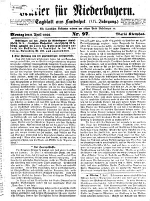 Kurier für Niederbayern Montag 9. April 1866