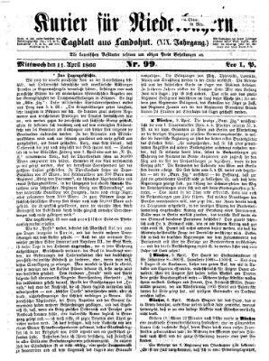 Kurier für Niederbayern Mittwoch 11. April 1866